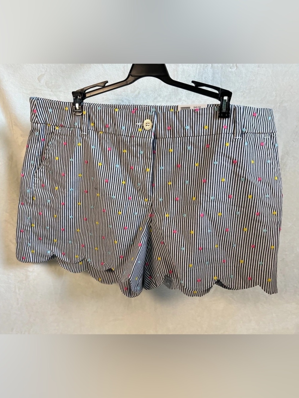 Crown & Ivy Shelby Scallop Polka dot shorts 12